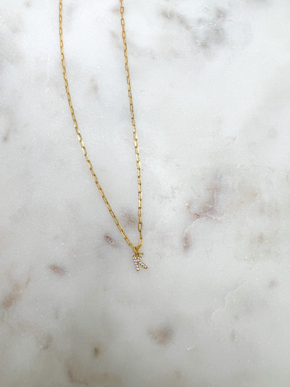 Gold Initial Paperclip Necklace