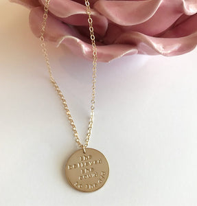 Gold Large Disc Necklace