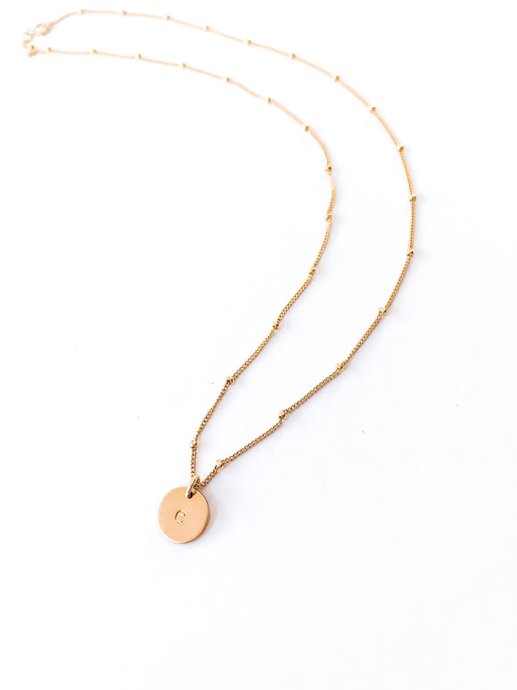 Gold Satellite Disc Necklace