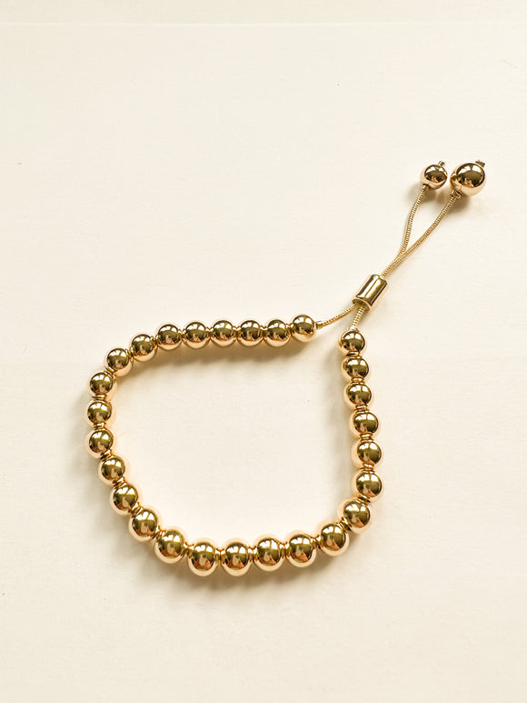 Gold Adjustable Bead Bracelet