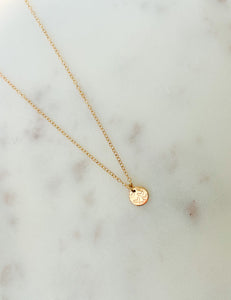 Gold Tiny Disc Necklace