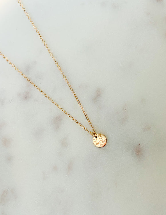 Gold Tiny Disc Necklace