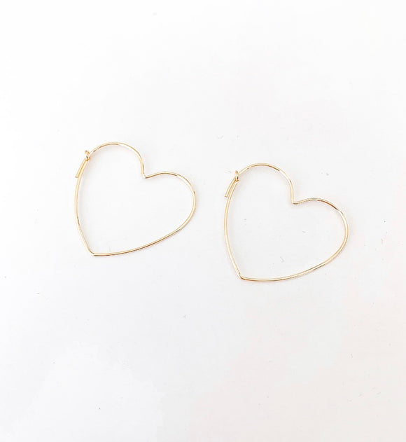 Gold Wire Heart Earrings