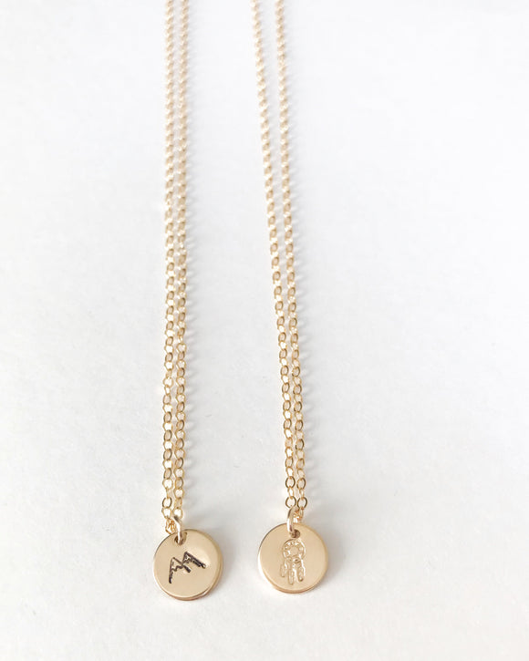 Gold Small Disc Necklace