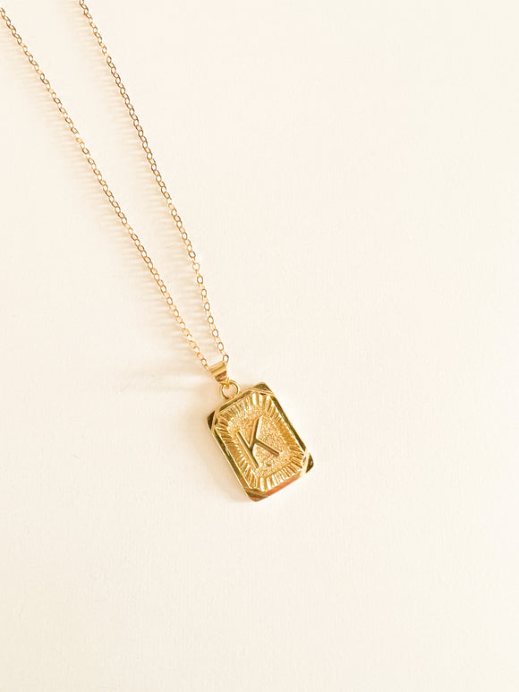 Gold Large Initial Necklace