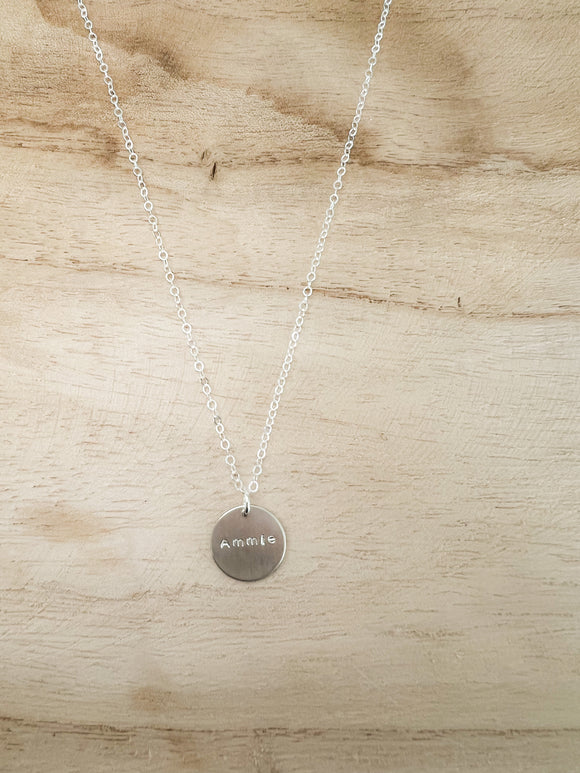 Silver Medium Disc Necklace
